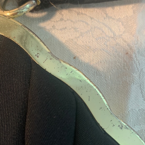 Vintage Harry Levine (HL) Small Fabric Black Clutch with Center Handle - Picture 8 of 16